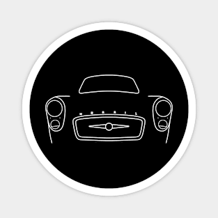 Morris Major Series 2 1950s classic car white minimal outline graphic Magnet